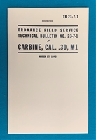 Book Manual, Technical TB 23-7-1 M1 Carbine