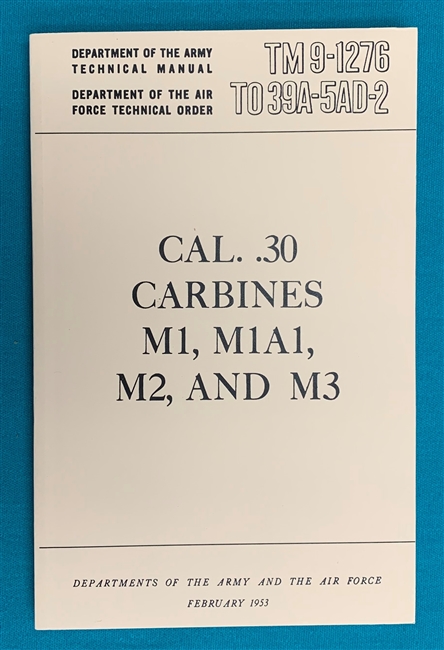 Book Manual, Technical TM 9-1276  M1 Carbine