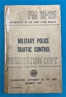 FM19-25 Military Police Traffic Control  Field Manual 1958