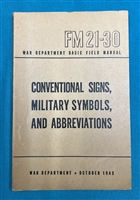 FM21-30  Conventional Signs Military Symbols  Field Manual 1943