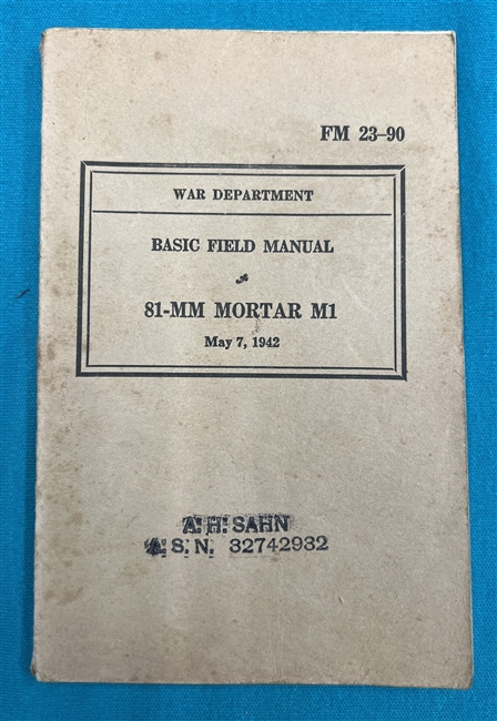 FM23-90  81-MM Mortar M1 Field Manual 1942