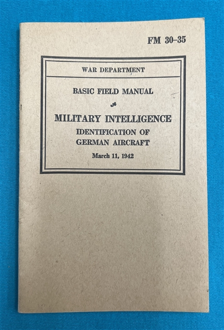FM 30-35 Military Intelligence Identification of German Aircraft
