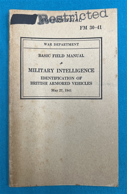 FM30-41 Military Intelligence  Identification of British Armored Vehicles  Field Manual 1941