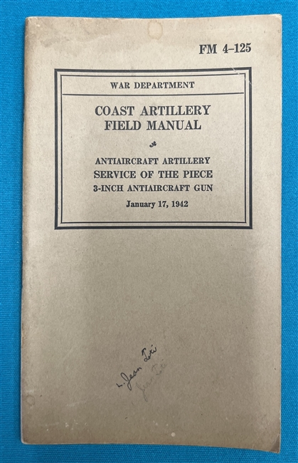FM4-125 Coast Artillery 3-inch Antiaircraft Gun 1942
