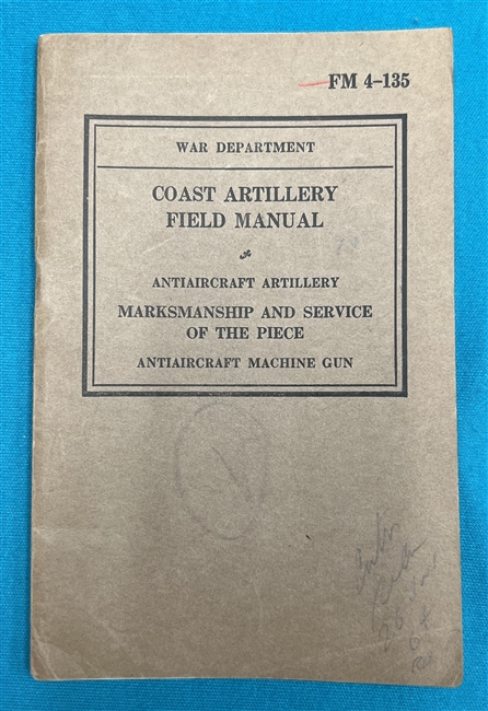 FM4-135  Coast Artillery Antiaircraft Machine Gun 1940