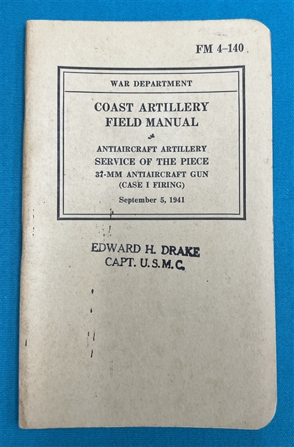 FM4-140  Coast Artillery  37-MM Antiaircraft  Gun 1941
