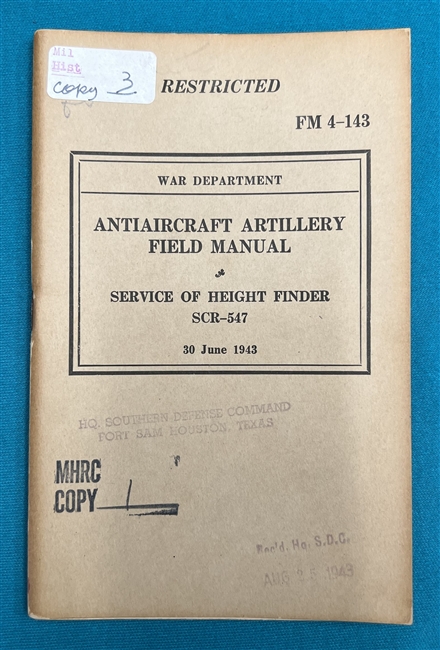 FM4-143  Antiaircraft Height Finders SCR -547 1943