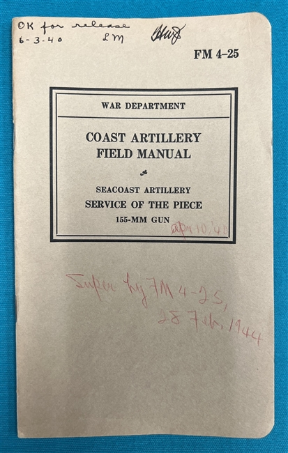 FM4-25 Coast Artillery 155-MM Gun