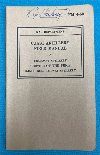 FM4-50 Coast Artillery 8-inch Gun Railway Artillery 1940