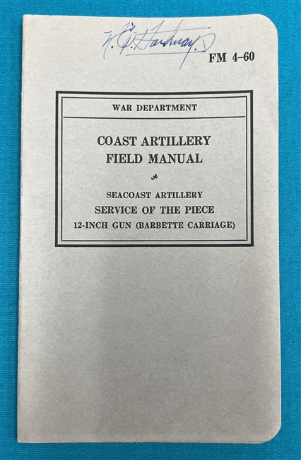 FM4-60 Coast Artillery 12-inch Gun Barbbette Carriage 1940