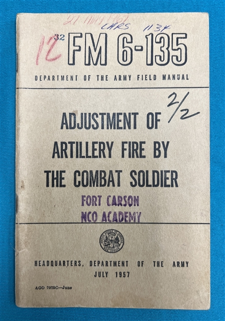 FM6-135  Adjustment of Artillery Fire  Field Manual 1957