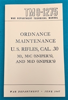 Book Manual Technical TM9-1275  M1 Garand