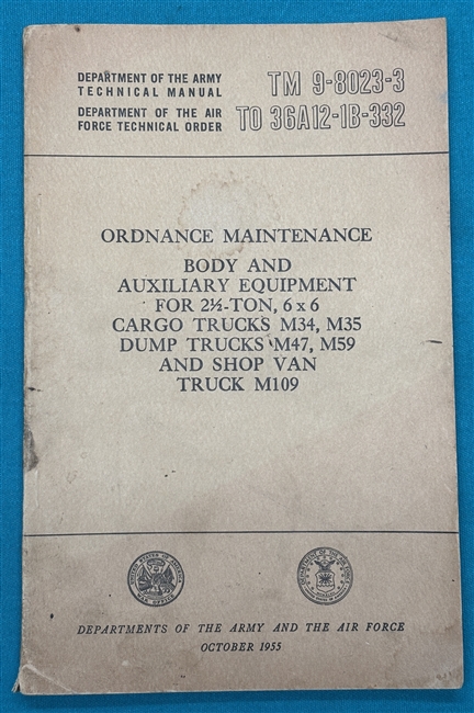 TM 9-8023-3  2-1/2 Ton Truck M35 & M109 Technical Manual  1953