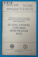 TM 9-8222   25 Ton 4 Wheel Low-bed Semi-Trailer M172  Technical Manual 1954