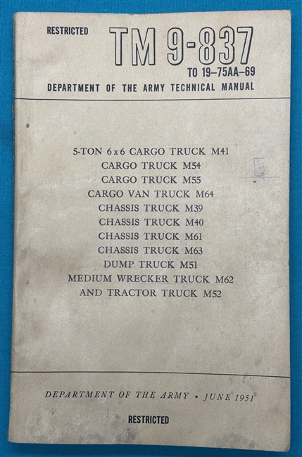 TM 9-837   5 Ton Truck M54 Technical Manual 1951