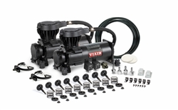 The VIAIR 31032 Dual Pack includes two 310 Series air compressors, allowing users to have redundancy or to use them simultaneously for increased air supply.