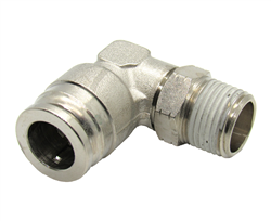 1/2" Hose X 3/8" NPT 90 Degree Nickel Plated Brass Connector Swivel Elbow.