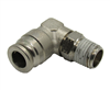 1/4" Hose X 1/8" NPT 90 Degree Nickel Plated Brass Connector Swivel Elbow.