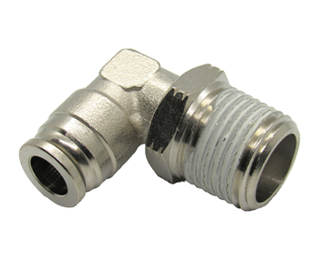 3/8" Hose X 1/2" NPT 90 Degree Nickel Plated Brass Connector Swivel Elbow.