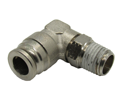 3/8" Hose X 1/4" NPT 90 Degree Nickel Plated Brass Connector Swivel Elbow.