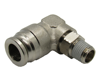 3/8" Hose X 1/8" NPT 90 Degree Nickel Plated Brass Connector Swivel Elbow.