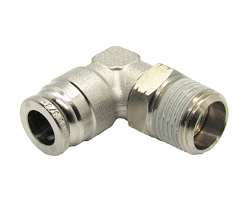 3/8" Hose X 3/8" NPT 90 Degree Nickel Plated Brass Connector Swivel Elbow.