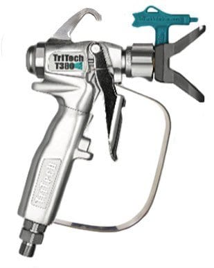 Tritech T380 Airless 2-Finger Spray Gun w/ Tip & Guard