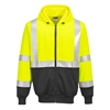 Large Hi-Vis Contrast Zipped Hoodie Yellow/Black