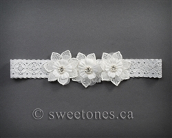 Flower lace baby girls headband  â€“ Style ACC-BHB031