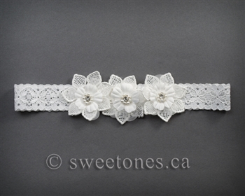 Flower lace baby girls headband  â€“ Style ACC-BHB031