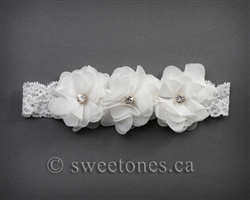 Flower lace baby girls headband  â€“ Style ACC-BHB032
