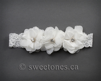 Flower lace baby girls headband  â€“ Style ACC-BHB032