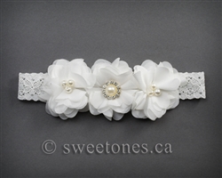 Flower lace baby girls headband  â€“ Style ACC-BHB033