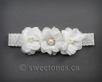 Flower lace baby girls headband  â€“ Style ACC-BHB033