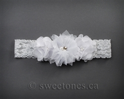 Flower lace baby girls headband  â€“ Style ACC-BHB035