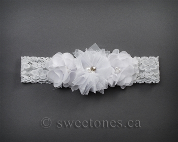 Flower lace baby girls headband  â€“ Style ACC-BHB035