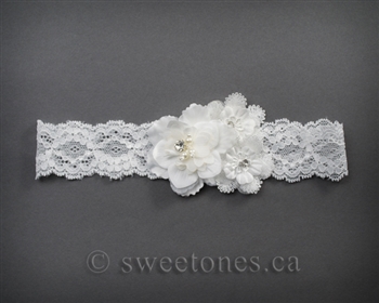 Flower lace baby girls headband  â€“ Style ACC-BHB036