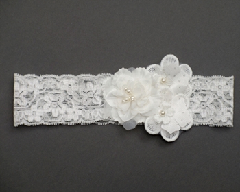 Flower lace baby girls headband  â€“ Style ACC-F063