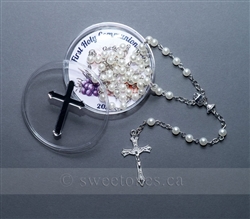 First Communion white rosary