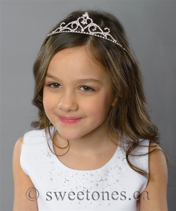 Flower girl Rhinestone heart tiara