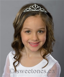 Flower girl Rhinestone heart tiara