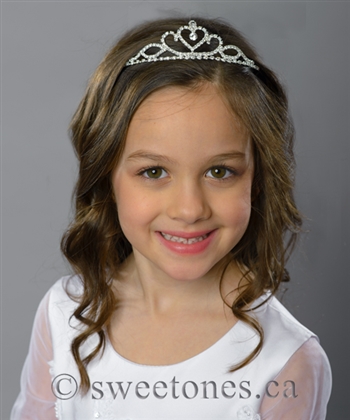 Flower girl Rhinestone heart tiara