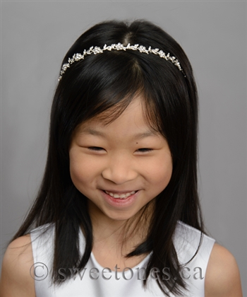 Silver rhinestone headband with rystals