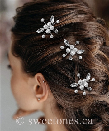 Flower girl floral hair pin hair accessory