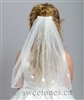 18" communion veil comb with flower