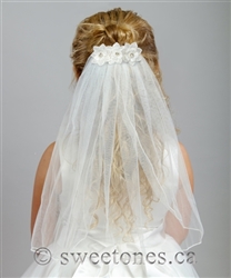 16" veil comb with flowers â€“ Style ACC-HB092