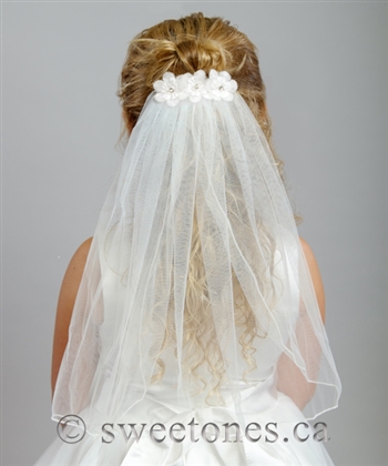 16" veil comb with flowers â€“ Style ACC-HB097