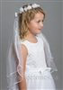 Flower Rhinestone Tiara with 24" first communion veil