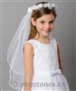 Flower Rhinestone Tiara with 24" first communion veil