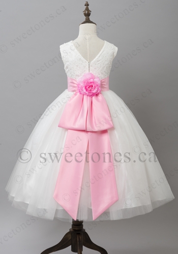 Flower girl satin sash